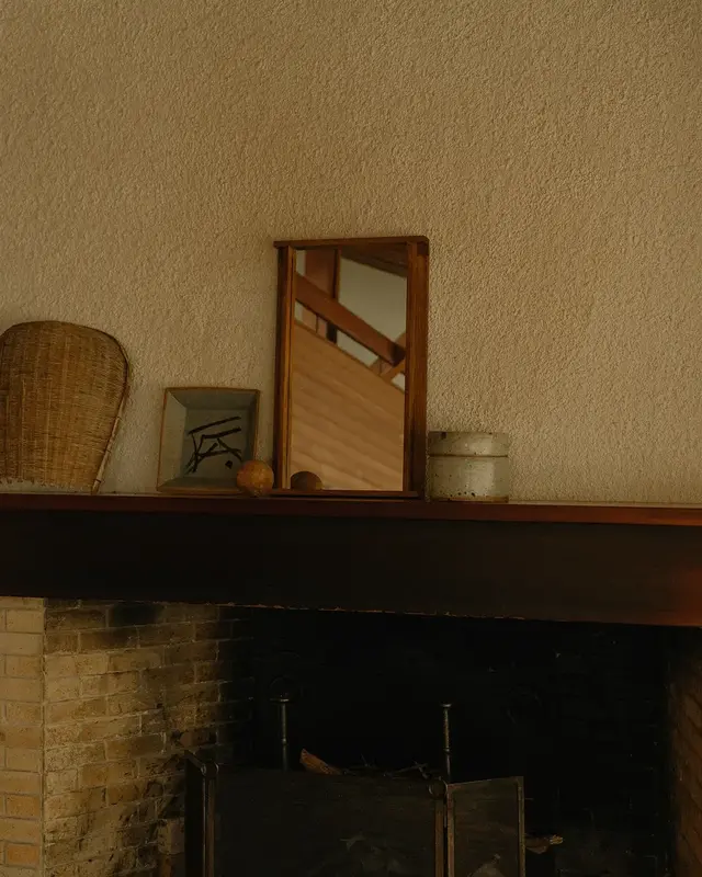 Frama Symmetry Mirror Honey Ash Wood Small