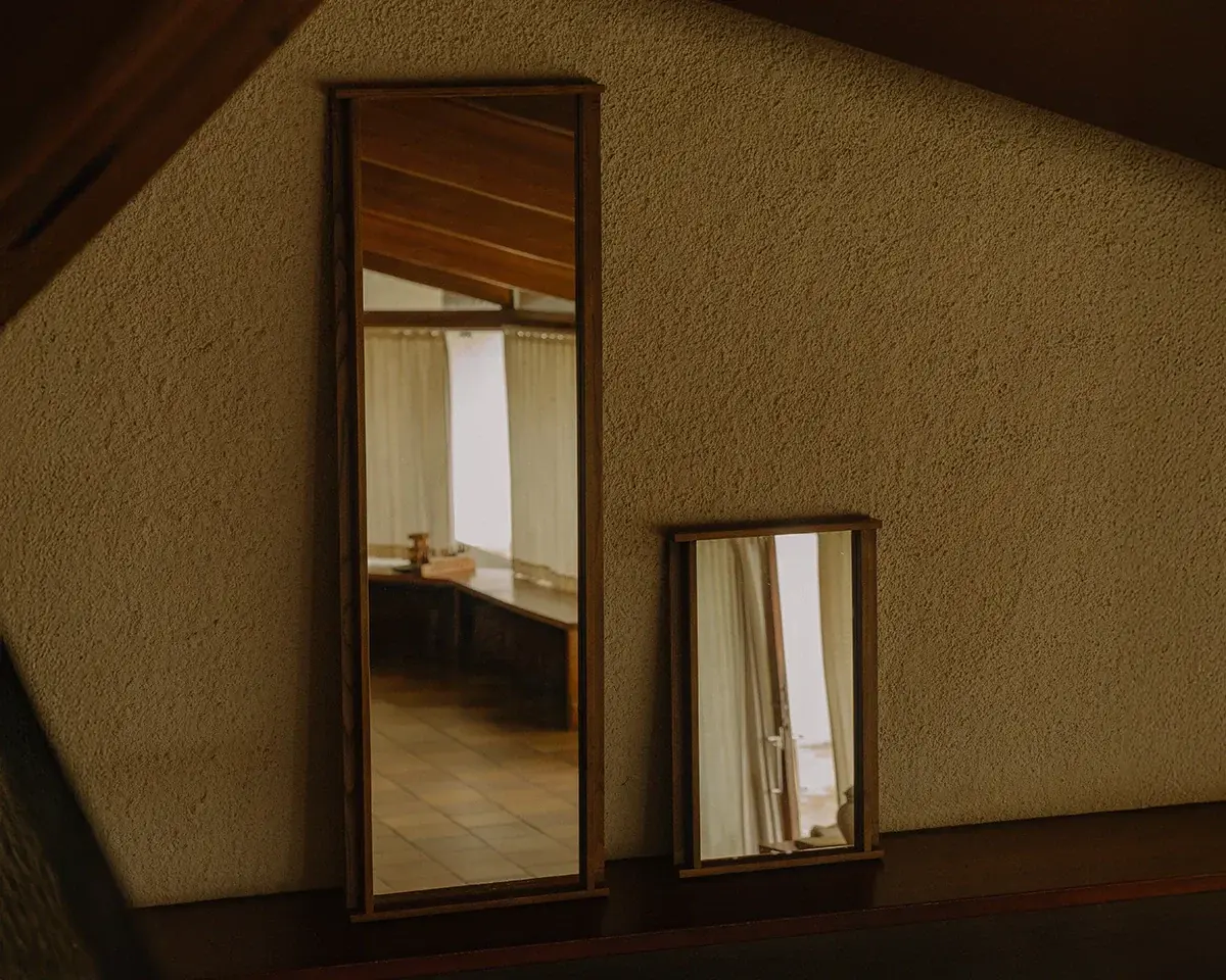 Frama Symmetry Mirror Honey Ash Wood Large