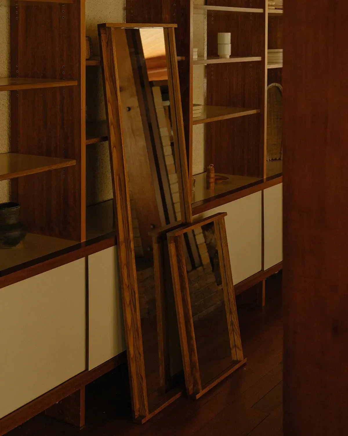 Frama Symmetry Mirror Honey Ash Wood Large