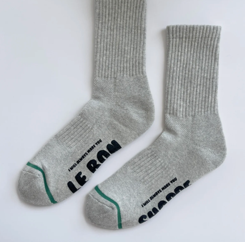 Le Bon Shoppe Hugger Socks Grey / Black