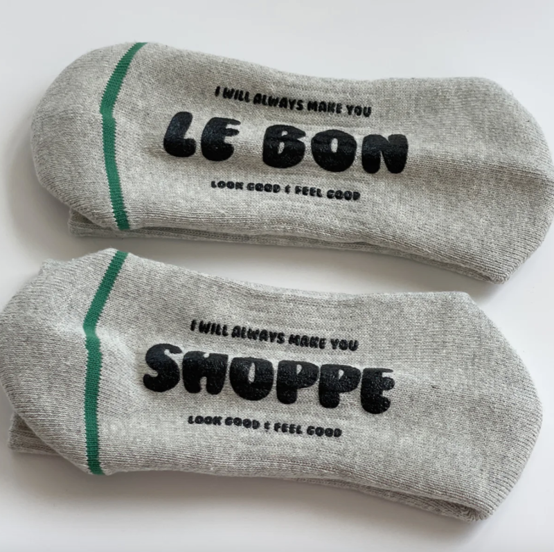 Le Bon Shoppe Hugger Socks Grey / Black