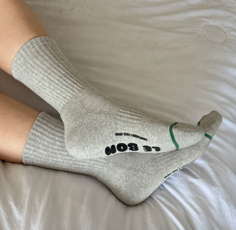 Le Bon Shoppe Hugger Socks Grey / Black