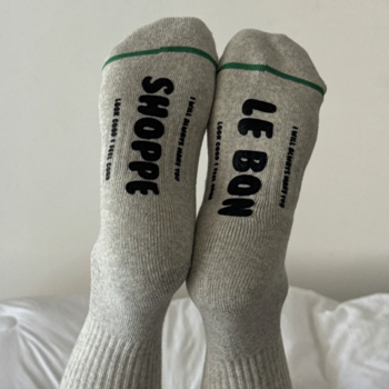 Le Bon Shoppe Hugger Socks Grey / Black