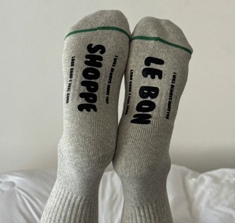 Le Bon Shoppe Hugger Socks Grey / Black