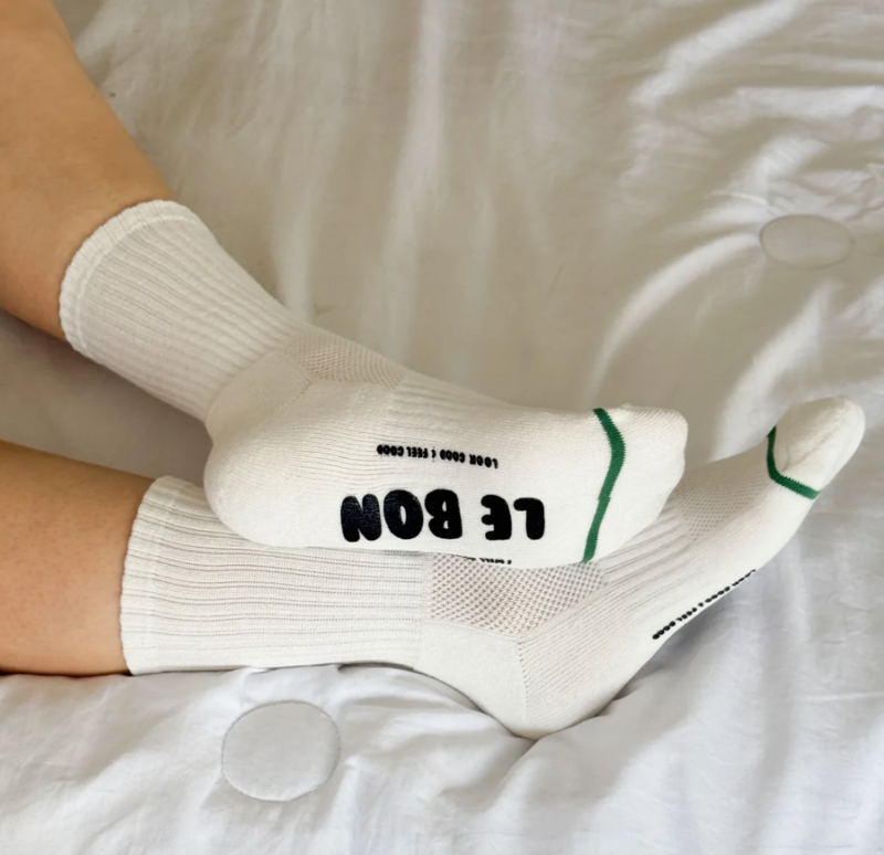 Le Bon Shoppe Hugger Socks White/Black