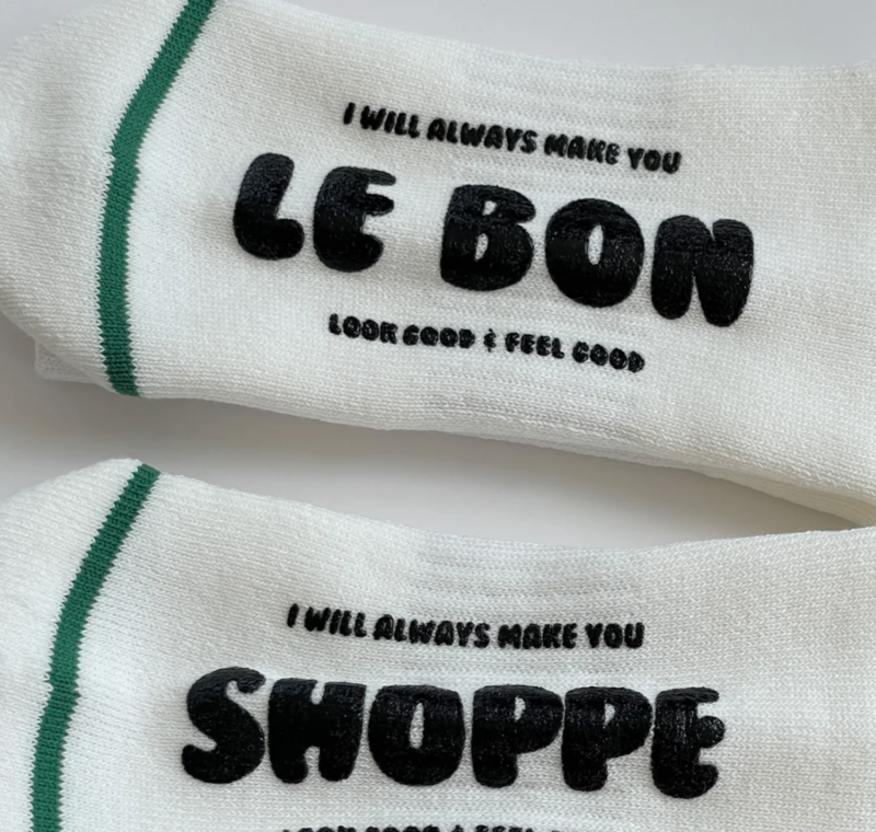 Le Bon Shoppe Hugger Socks White/Black