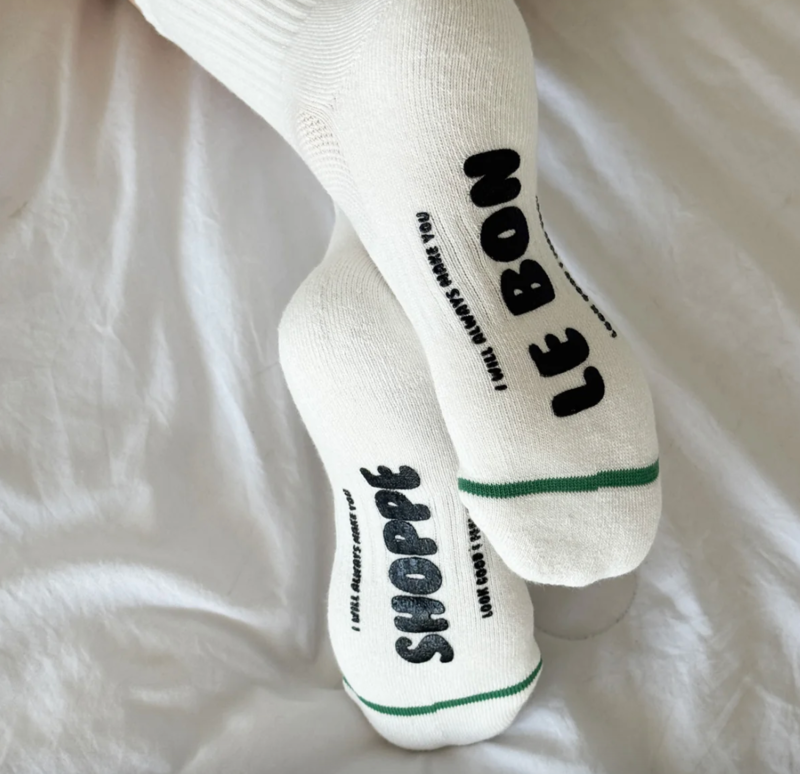 Le Bon Shoppe Hugger Socks White/Black