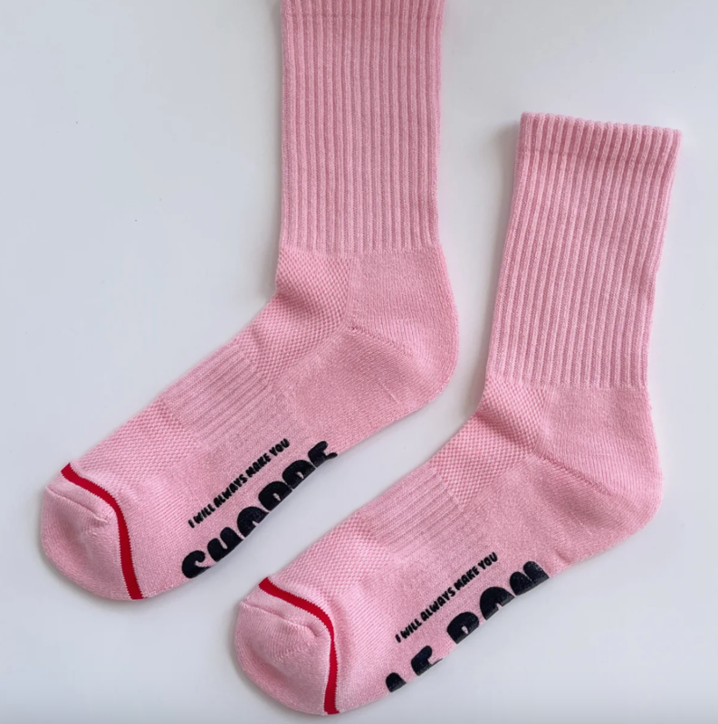 Le Bon Shoppe Hugger Socks Pink/Black