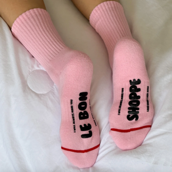 Le Bon Shoppe Hugger Socks Pink/Black