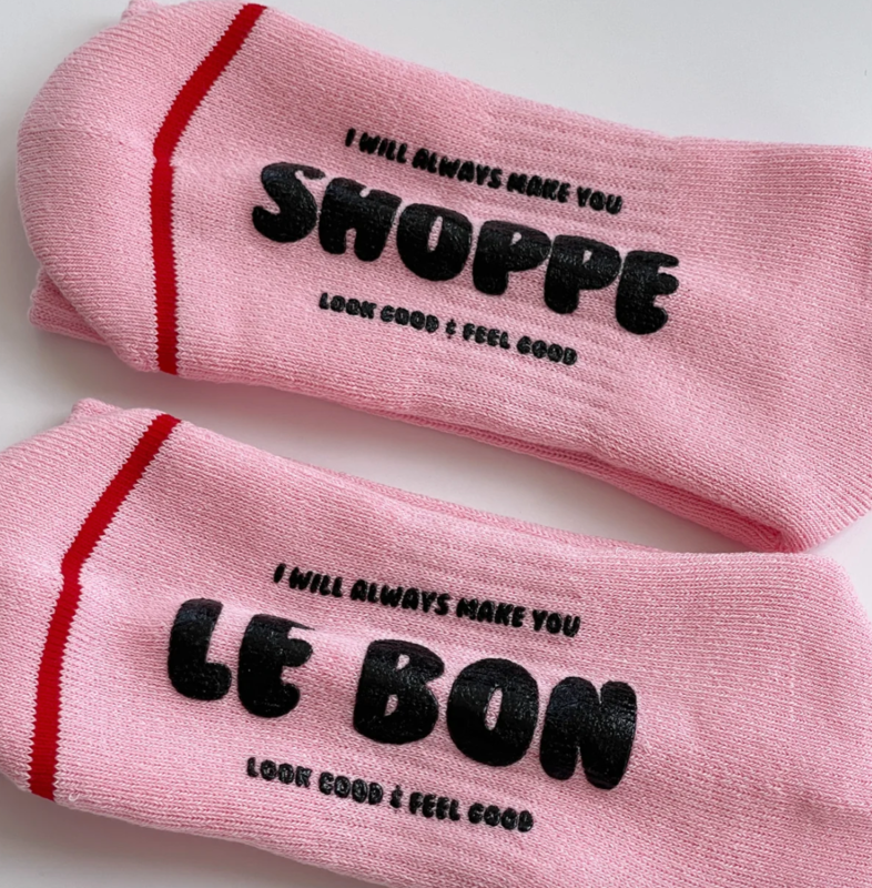 Le Bon Shoppe Hugger Socks Pink/Black