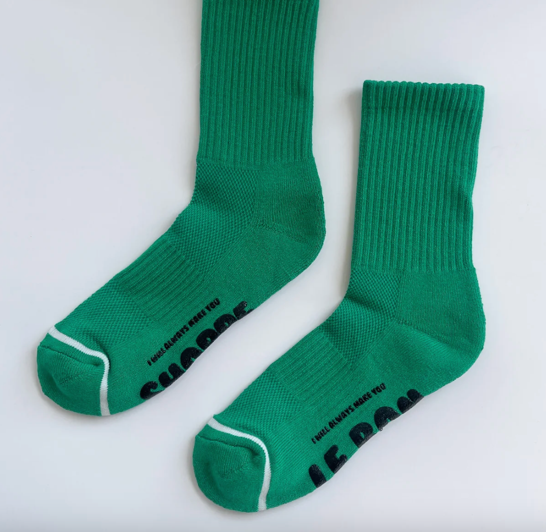 Le Bon Shoppe Hugger Socks Kelly/Black