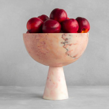 Kiwano Bowl Pink Marble Pedestal XL