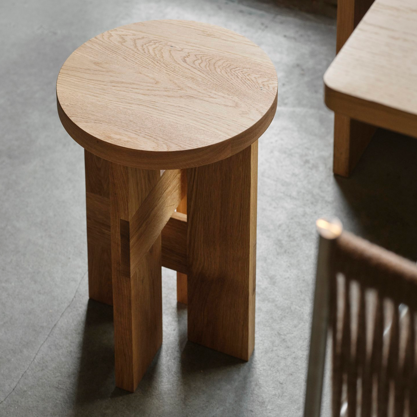 Thorup Mio Stool and Side Table I Oiled Solid Oak