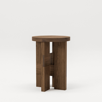 Thorup Stool and Side Table Mio Dark Stained Solid Oak