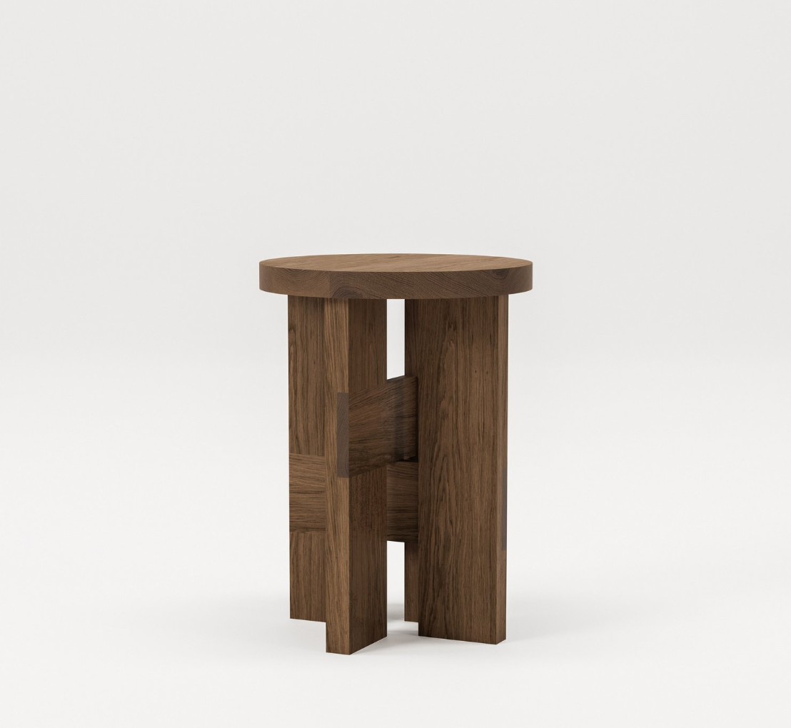 Thorup Mio Stool and Side Table I Dark Stained Solid Oak