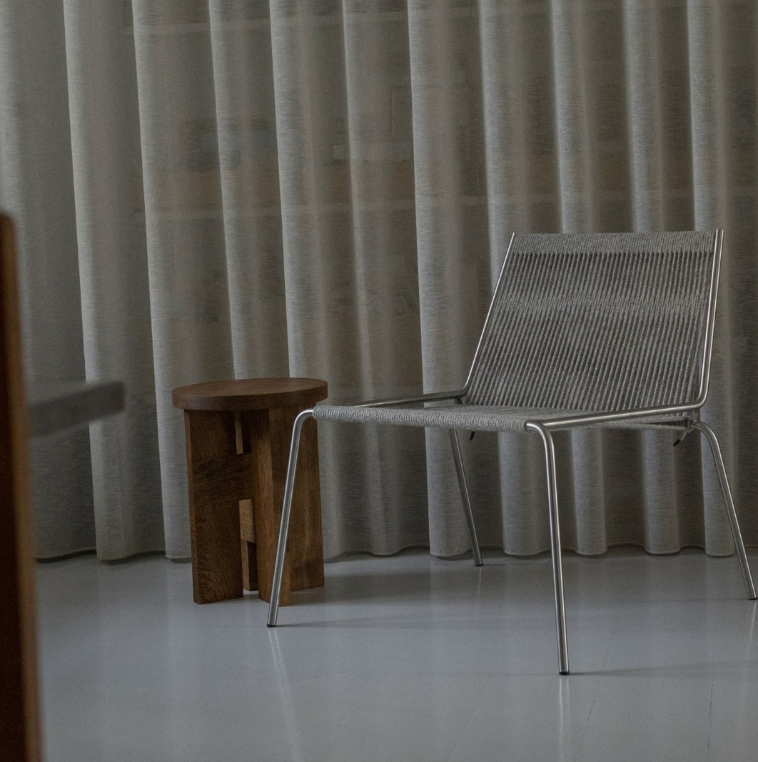 Thorup Mio Stool and Side Table I Dark Stained Solid Oak