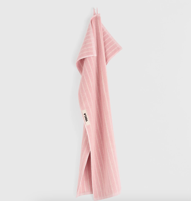 Tekla Terry Towel Shaded Pink Stripes 50x90