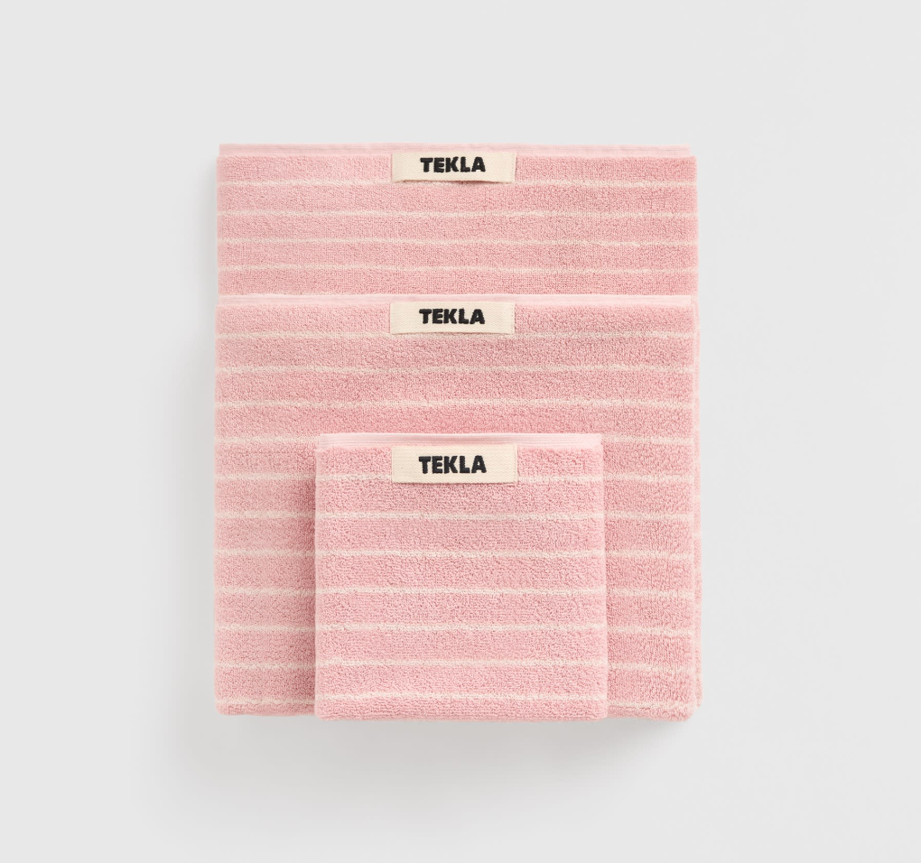 Tekla Terry Towel Shaded Pink Stripes 50x90