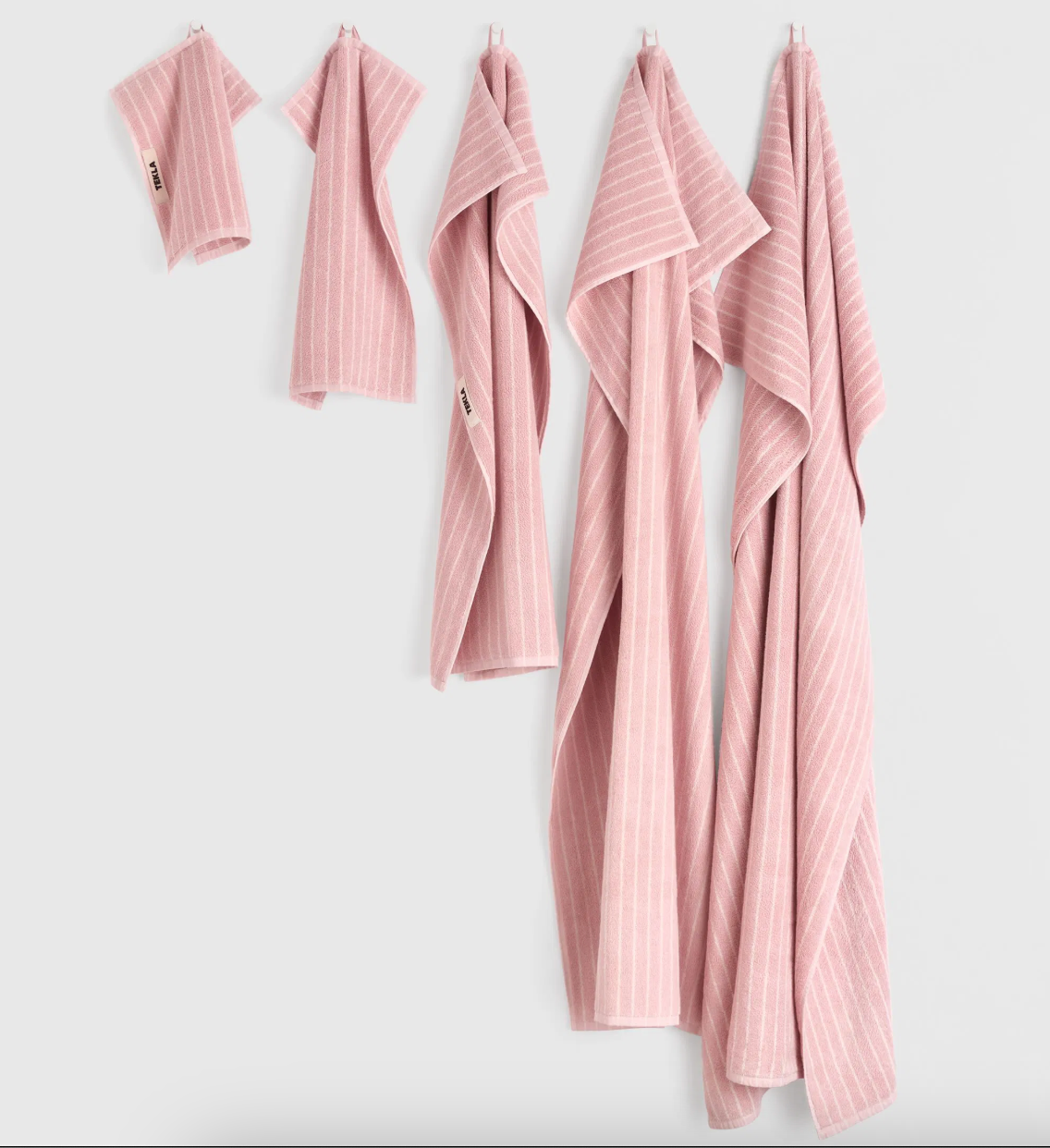 Tekla Terry Towel Shaded Pink Stripes 50x90