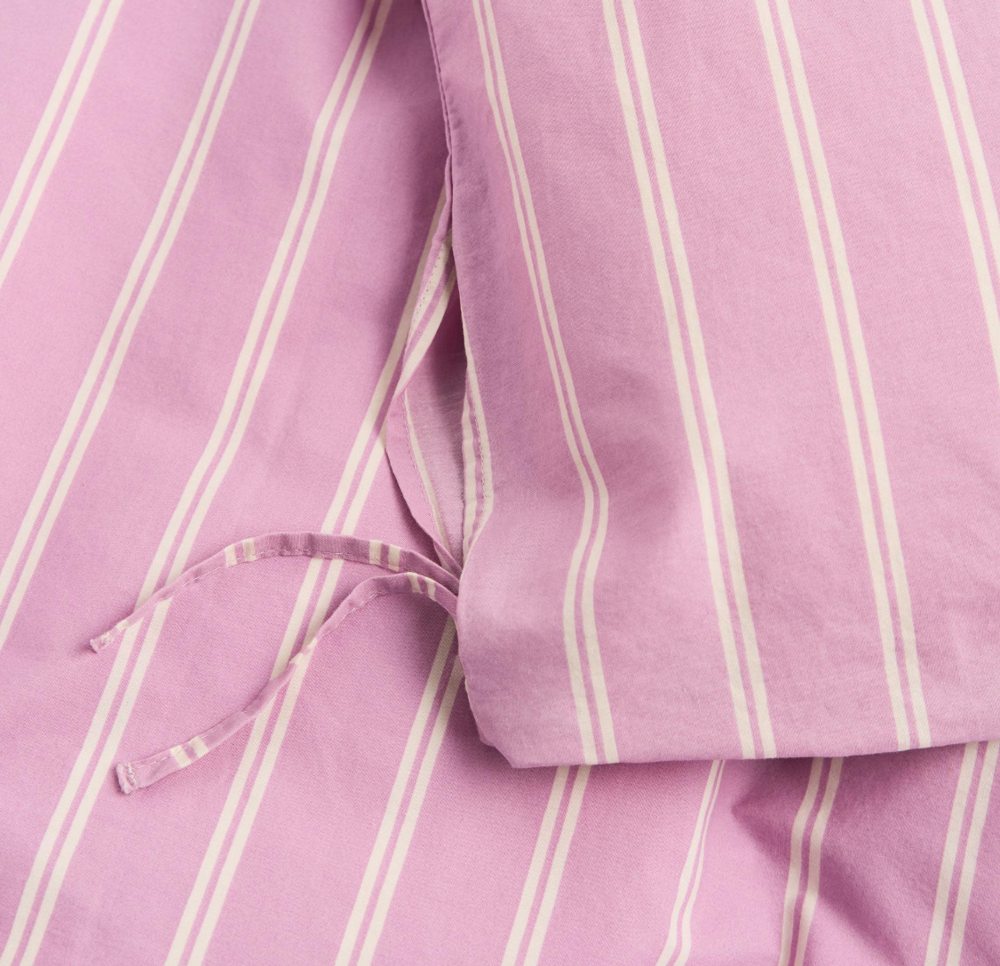 Tekla Percale Duvet Cover Mallow Pink Stripes 240x220