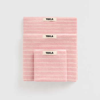 Tekla Terry Towel Shaded Pink Stripes 30x30