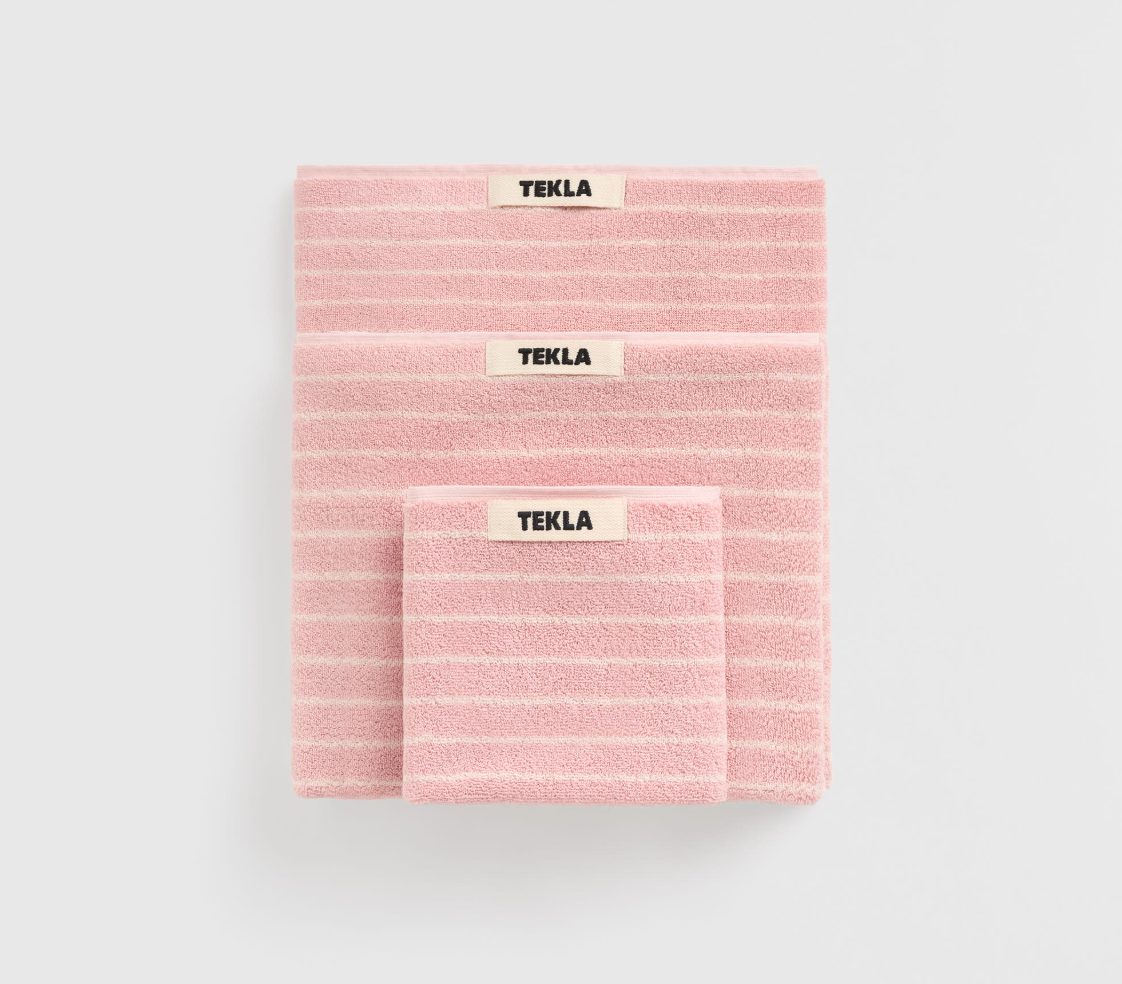 Tekla Terry Towel Shaded Pink Stripes 30x30