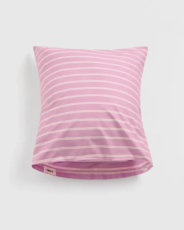 Tekla Percale Pillow Sham Mallow Pink Stripes 60x70