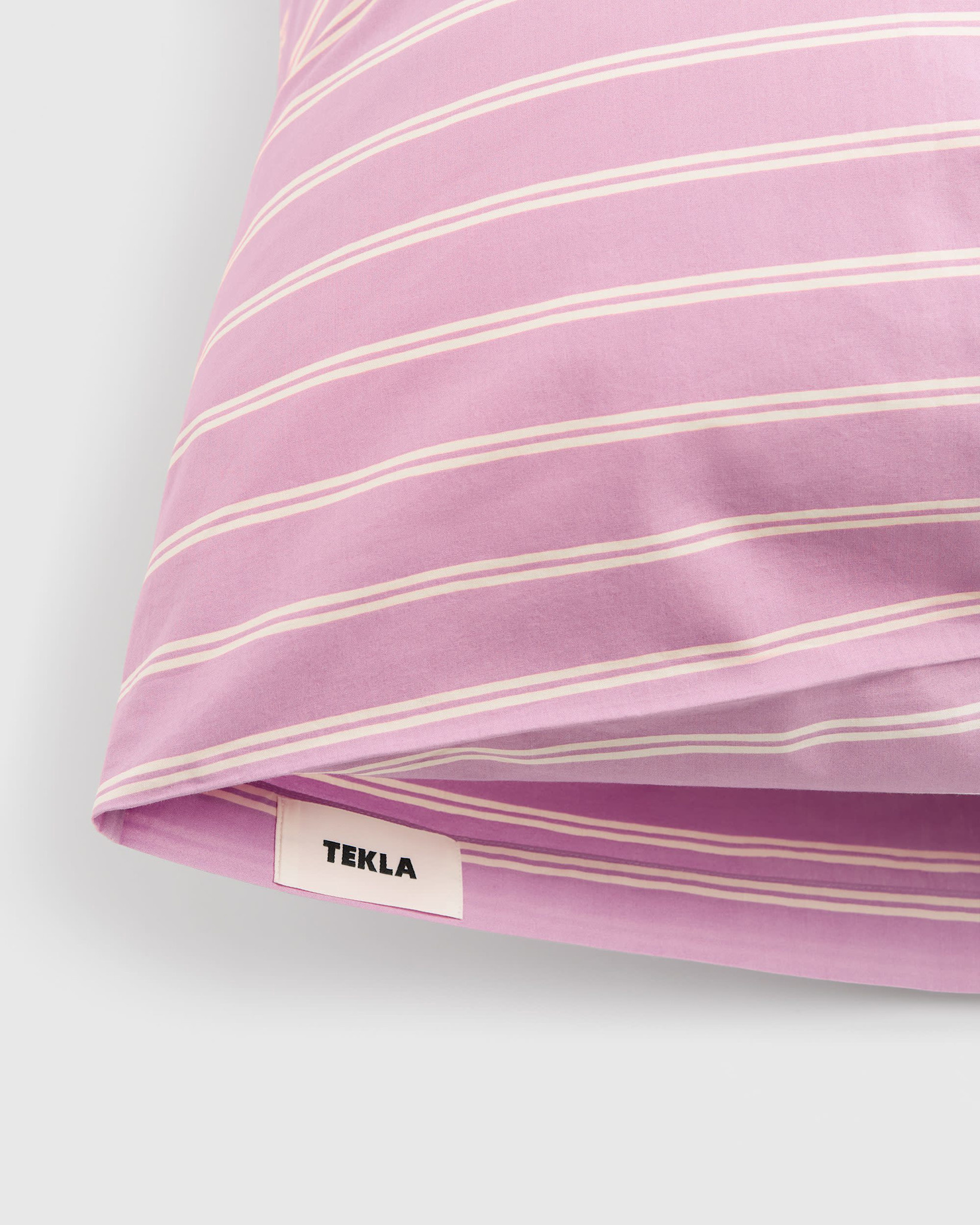 Tekla Percale Pillow Sham Mallow Pink Stripes 60x70