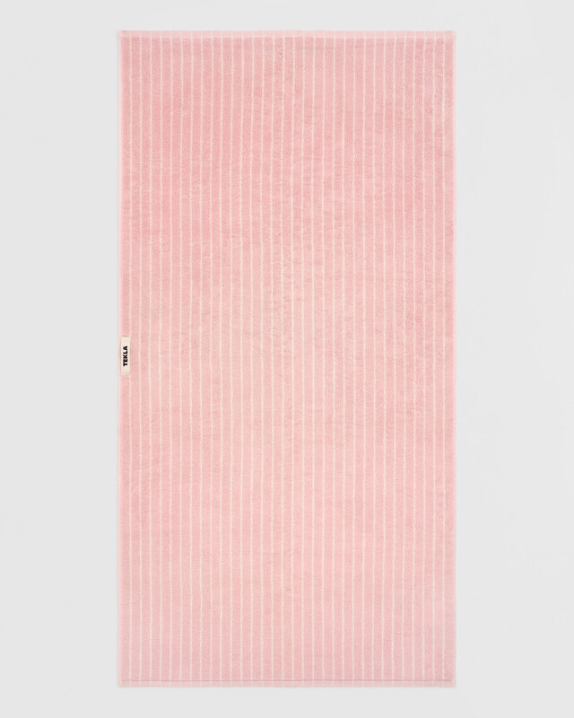 Tekla Terry Towel Shaded Pink Stripes 70x140