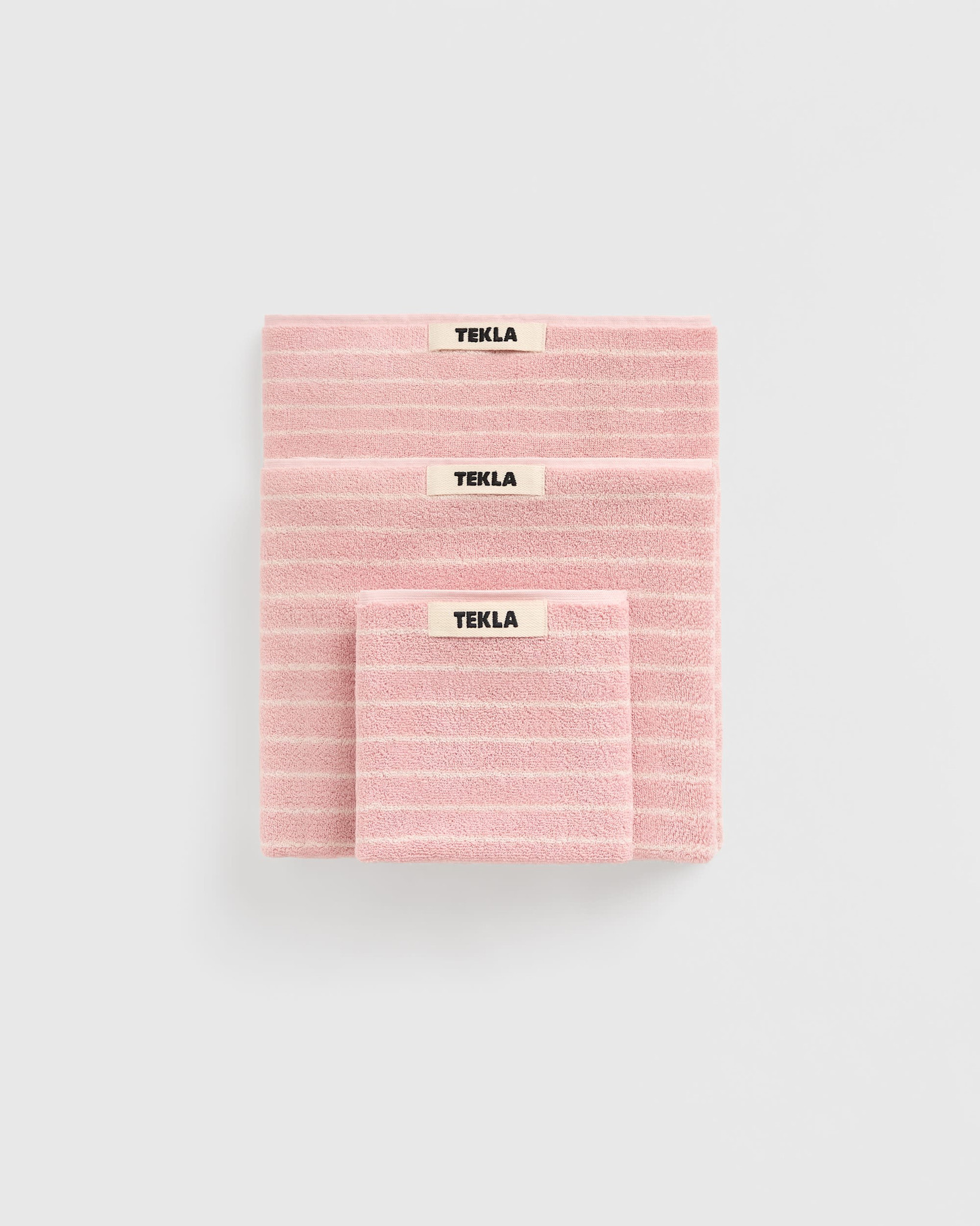 Tekla Terry Towel Shaded Pink Stripes 30x50