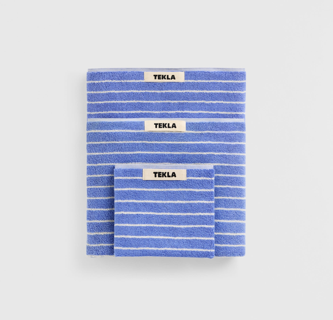 Tekla Terry Towel Clear Blue Stripes 50x90