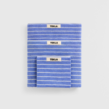 Tekla Terry Towel Clear Blue Stripes 30x50