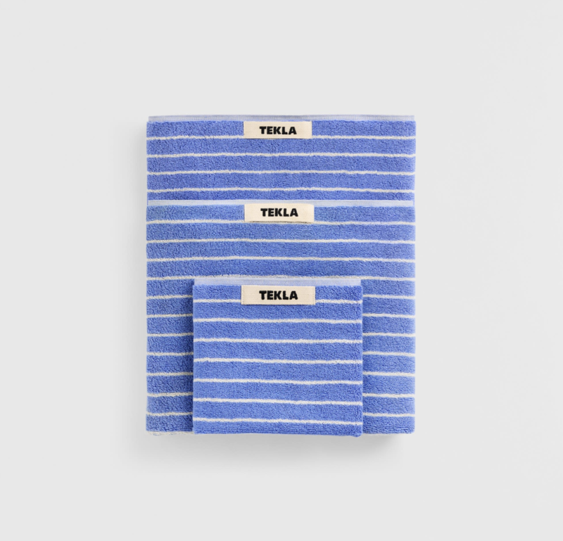 Tekla Terry Towel Clear Blue Stripes 30x50