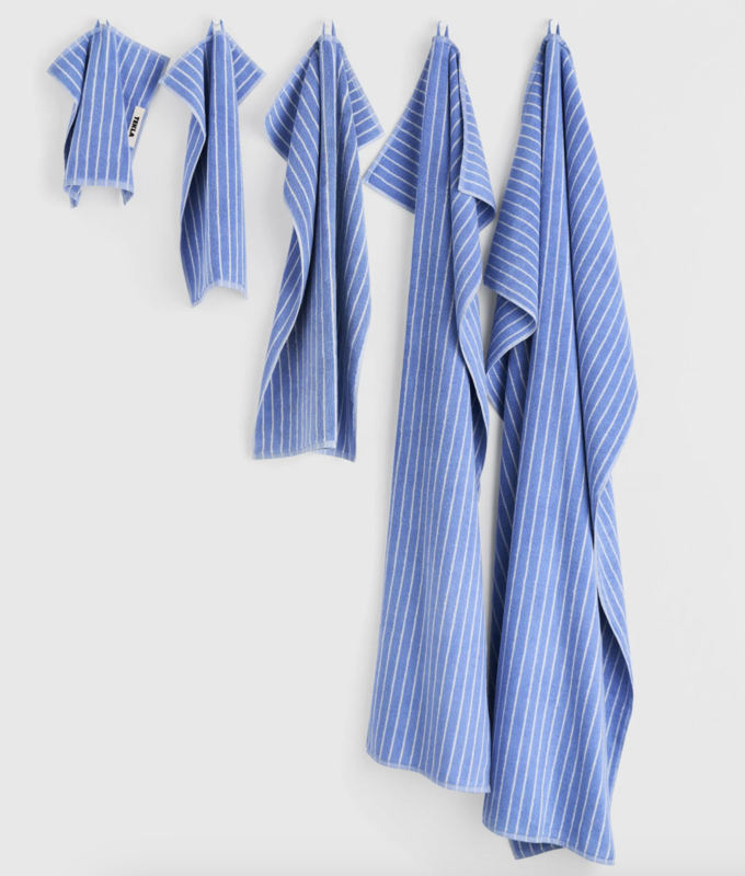 Tekla Terry Towel Clear Blue Stripes 30x50