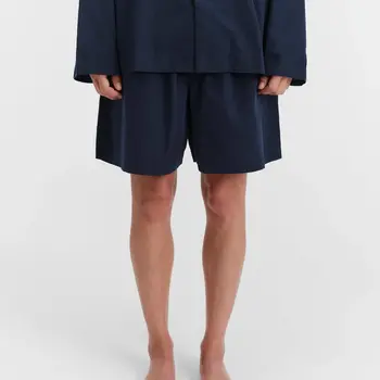 Tekla Poplin Pyjama Shorts Navy