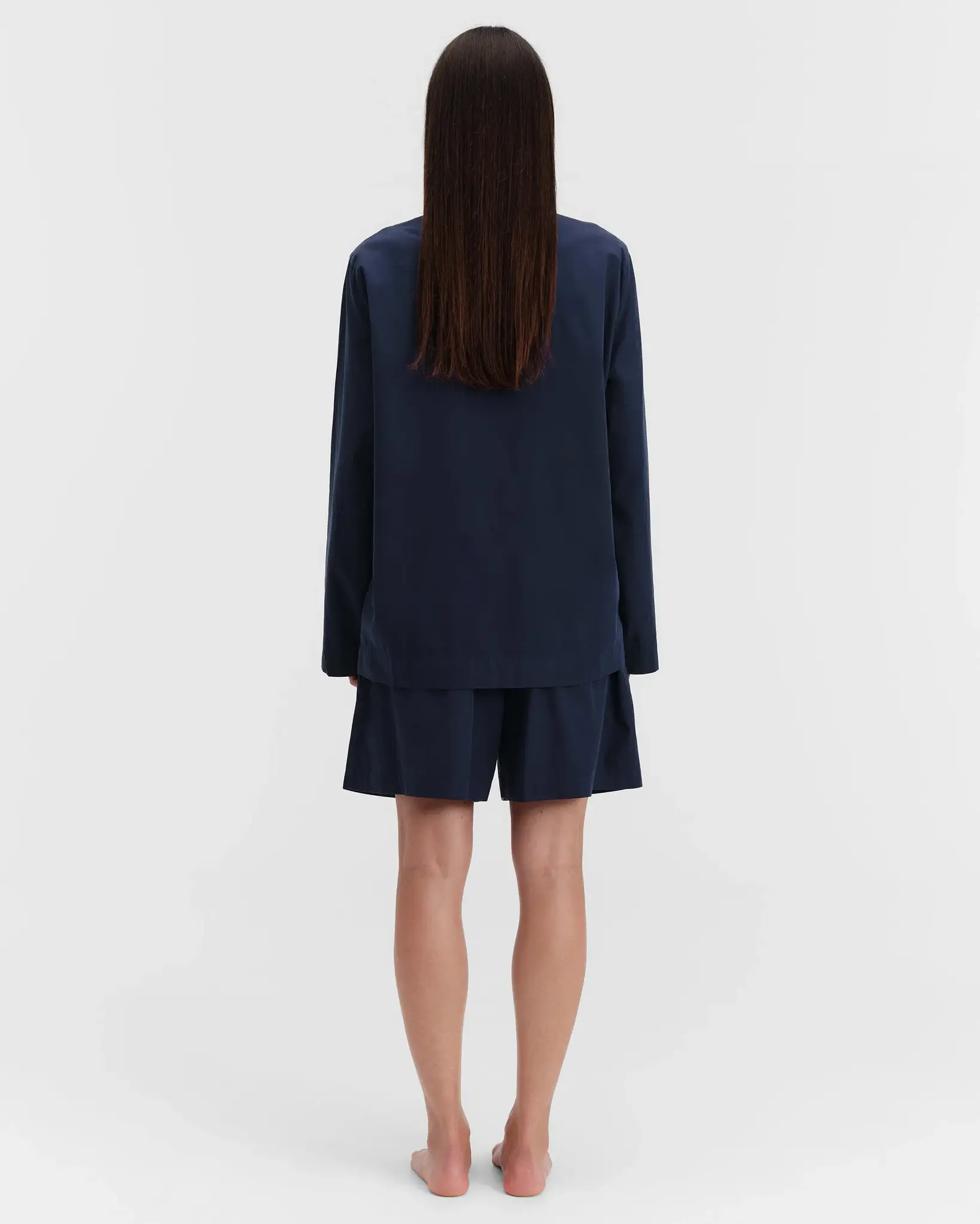 Tekla Poplin Pyjamas Shorts True Navy