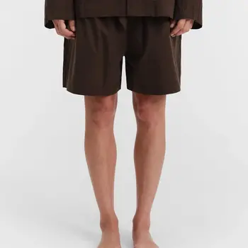 Tekla Poplin Pyjamas Shorts Coffee