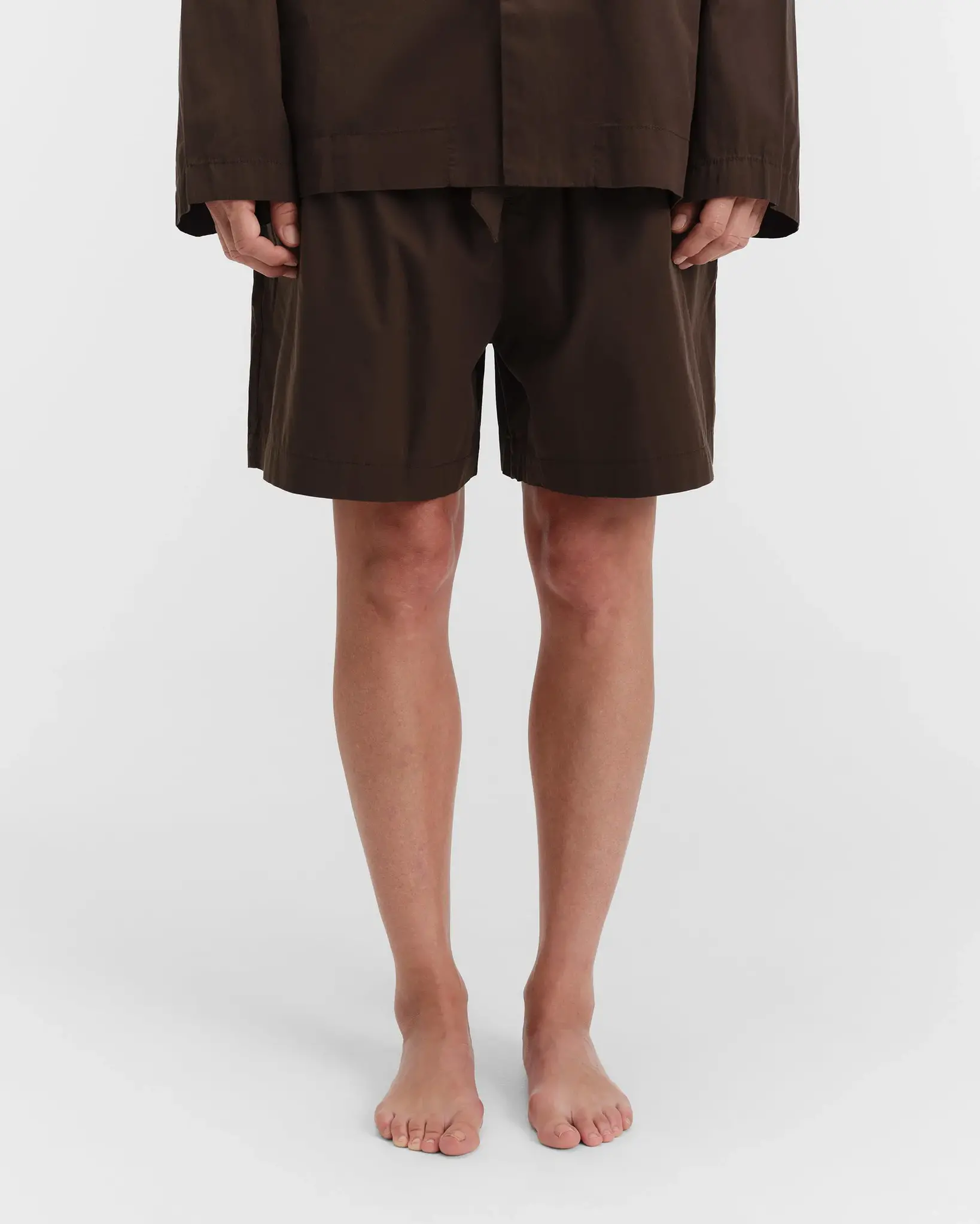 Tekla Poplin Pyjamas Shorts Coffee