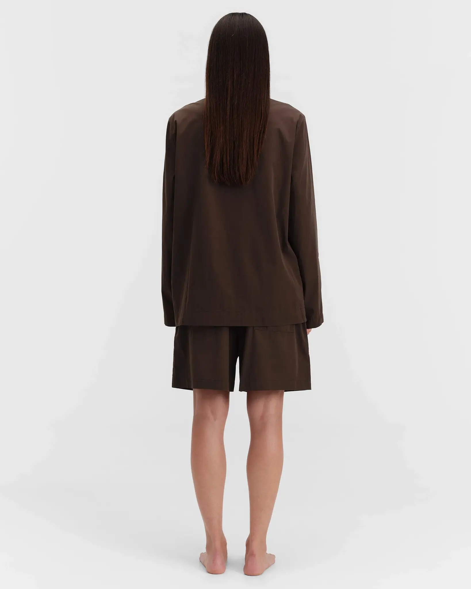 Tekla Poplin Pyjamas Shorts Coffee