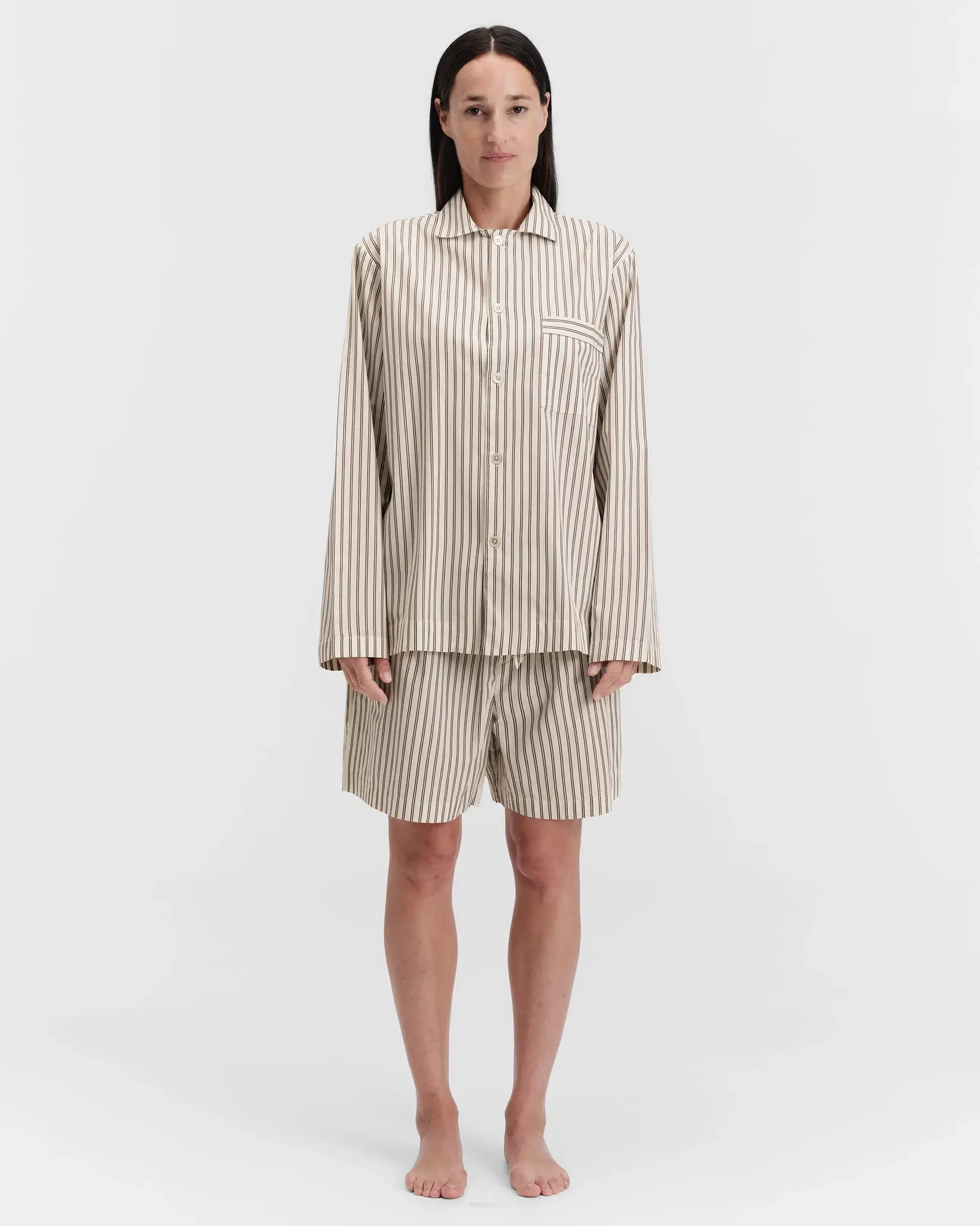 Tekla Poplin Pyjamas Shorts Hopper Stripes