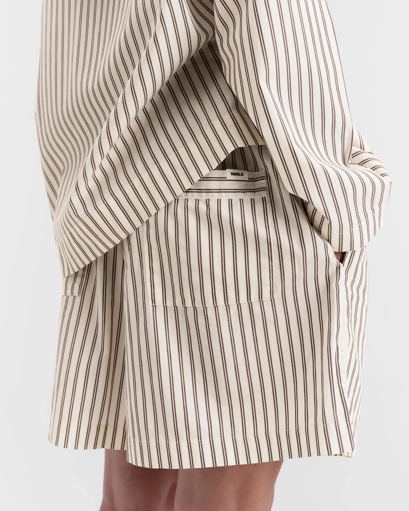 Tekla Poplin Pyjamas Shorts Hopper Stripes