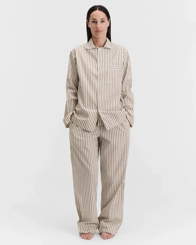 Tekla Poplin Pyjamas Shirt Hopper Stripes