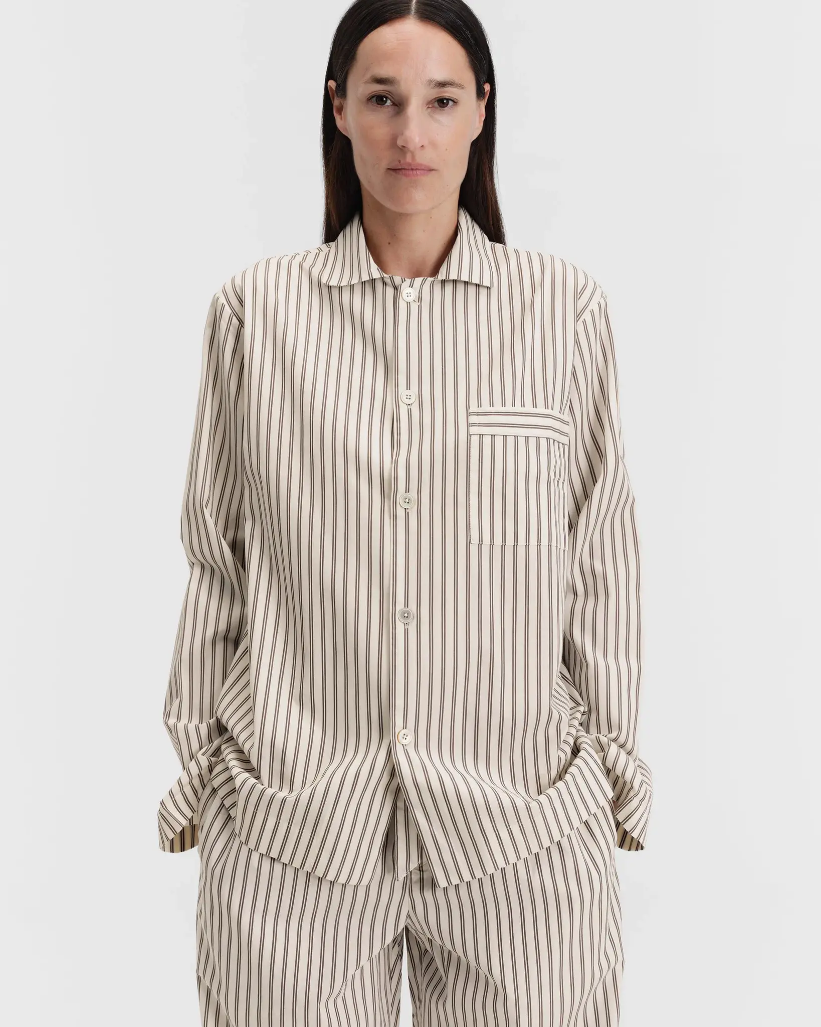 Tekla Poplin Pyjamas Shirt Hopper Stripes