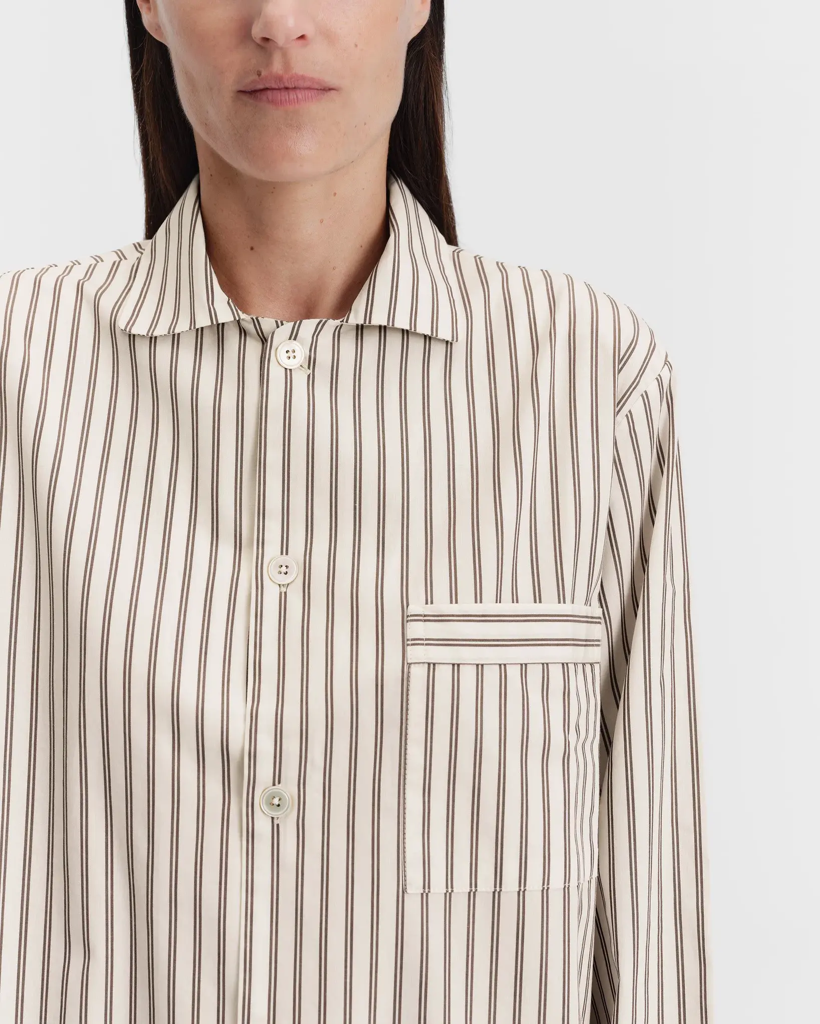 Tekla Poplin Pyjamas Shirt Hopper Stripes