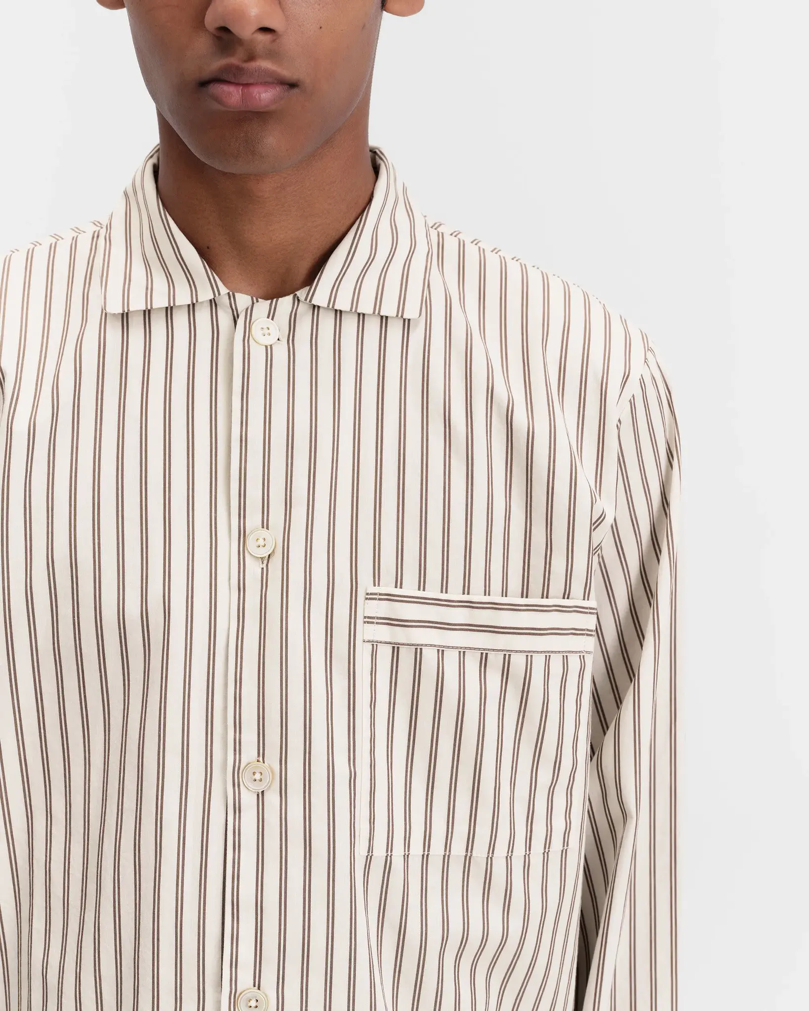 Tekla Poplin Pyjamas Shirt Hopper Stripes