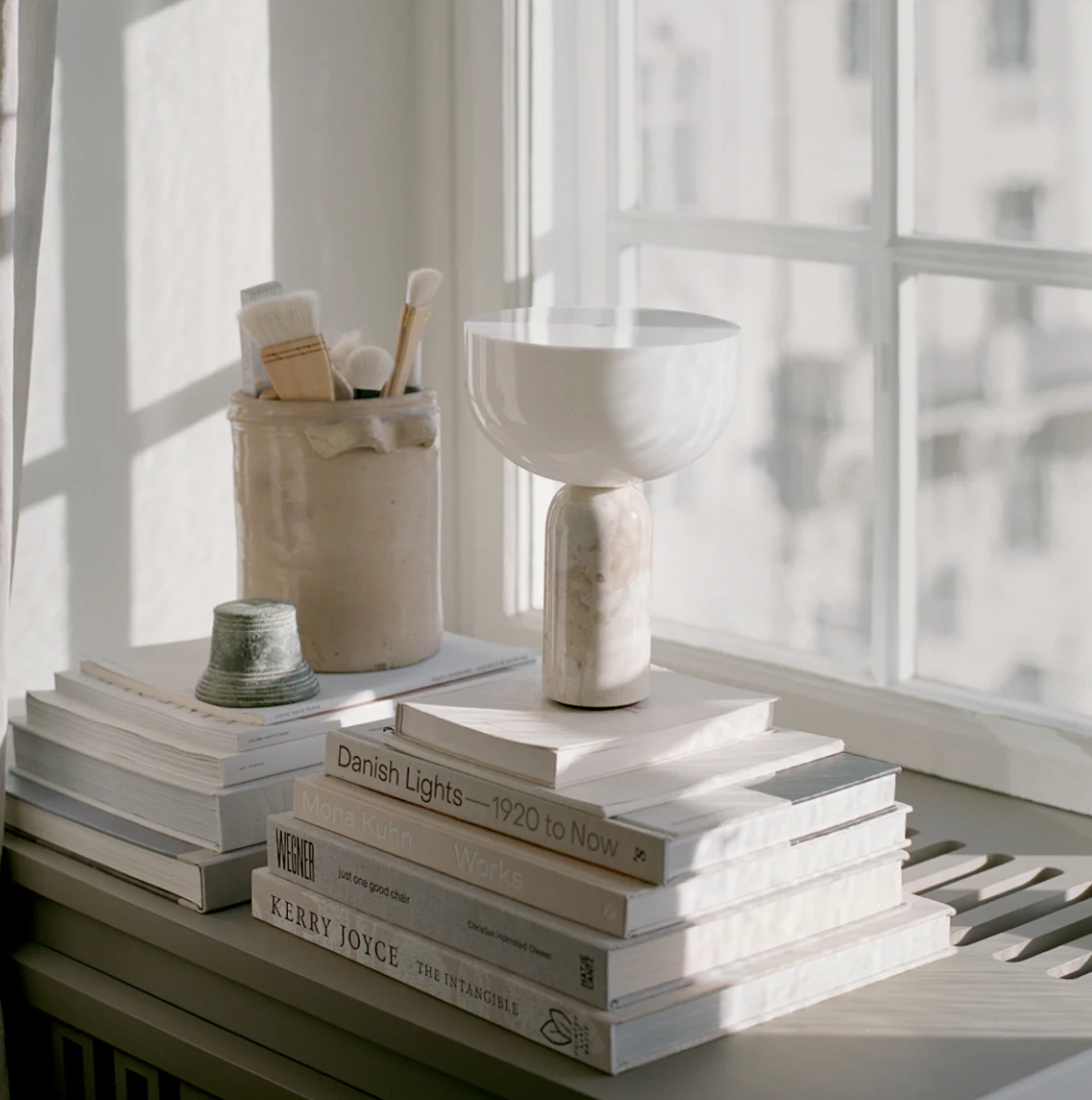 New Works Portable Lamp Kunis Breccia Marble