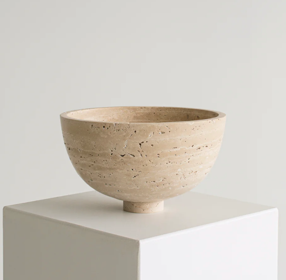 Kiwano Fruit Bowl Travertine Centerpiece
