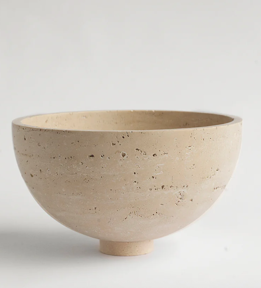 Kiwano Fruit Bowl Travertine Centerpiece