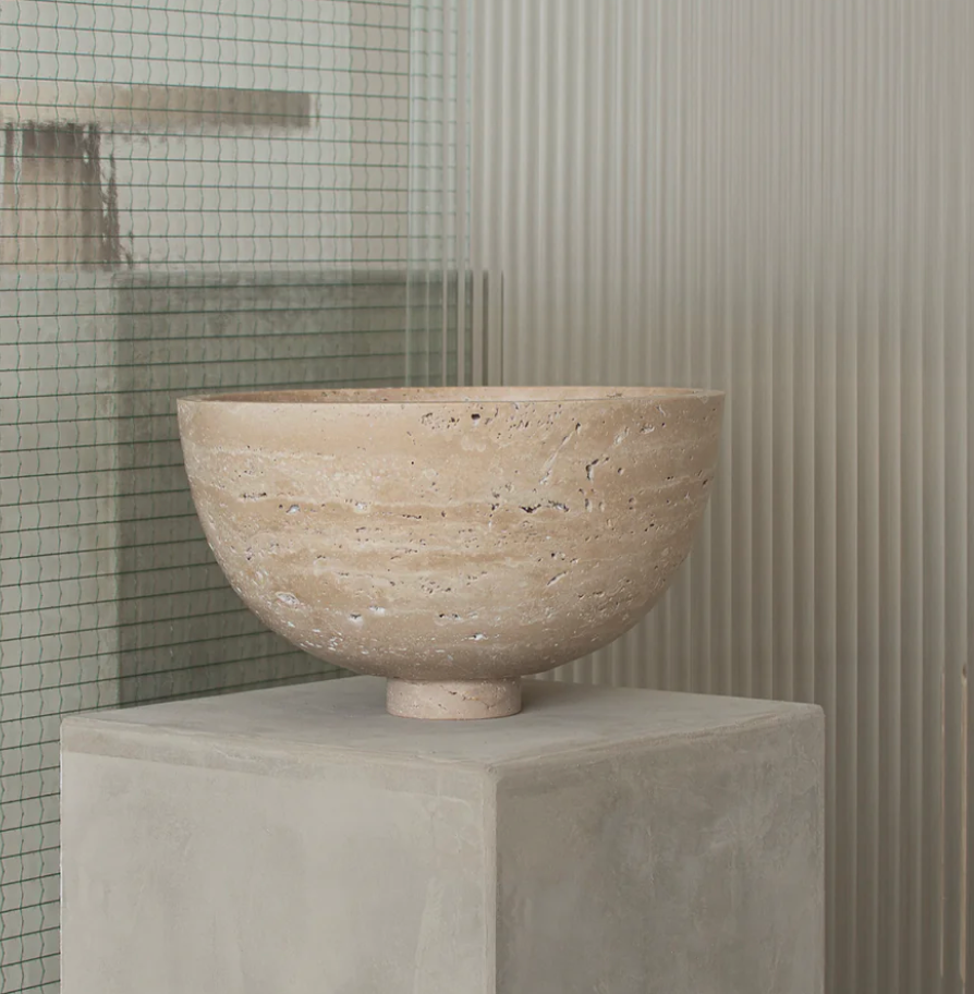 Kiwano Fruit Bowl Travertine Centerpiece