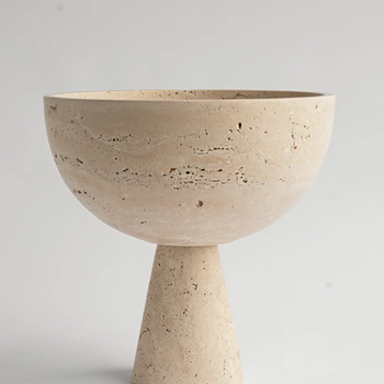 Kiwano Pedestal Bowl XL Travertine